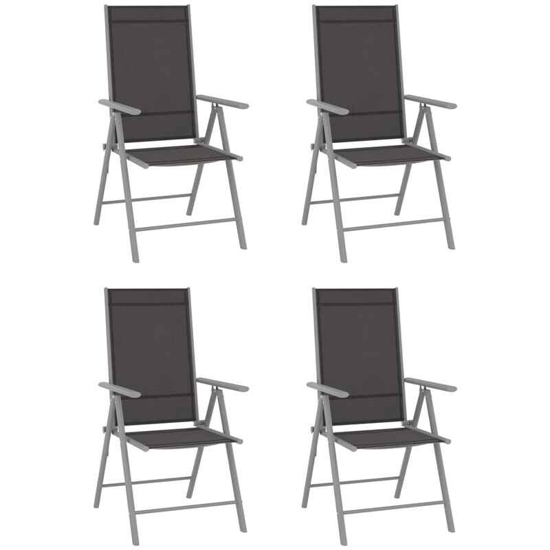 

Sillas de jardín plegables 4 unidades textilene negro - Negro