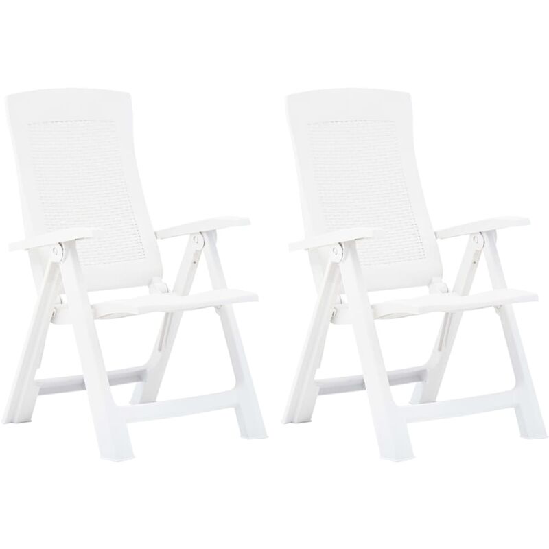 

Sillas de jardín reclinables 2 unidades plástico blanco - Blanco