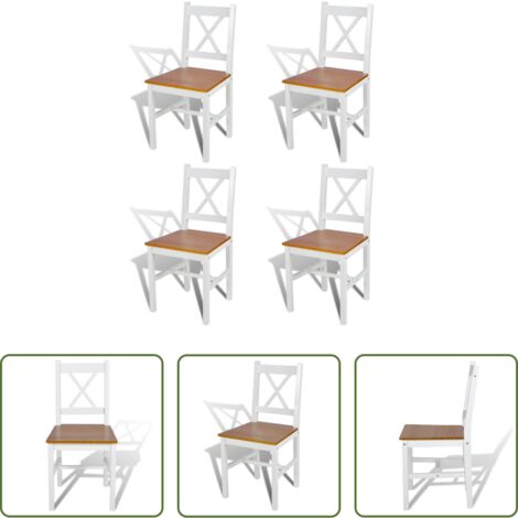 Sillas de madera -  Sillas de comedor 4 unidades madera de pino blanco