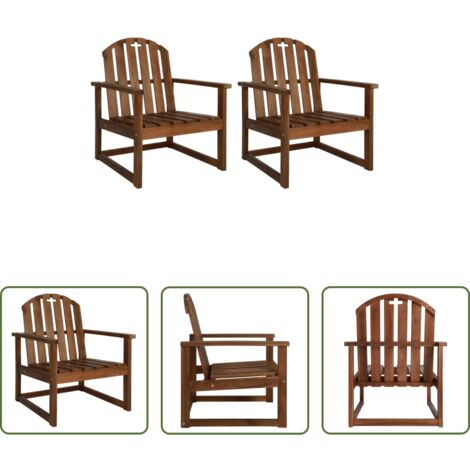Sillas de madera -  Sillones de jardín 2 uds madera acacia maciza