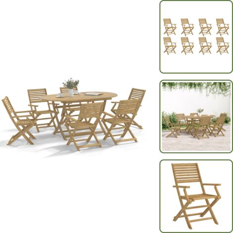 Sillas de madera - vidaXL Sillas de jardín plegables 8 uds madera acacia 54,5x61,5x86,5cm - Sillas de jardín acacia