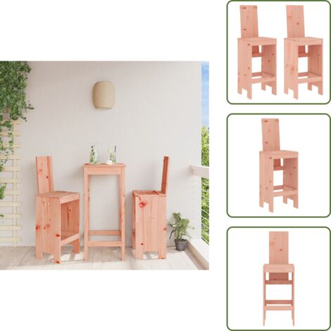 Sillas de madera - vidaXL Taburetes de cocina 2 uds madera de abeto Douglas 40x42x120 cm - Taburete de madera