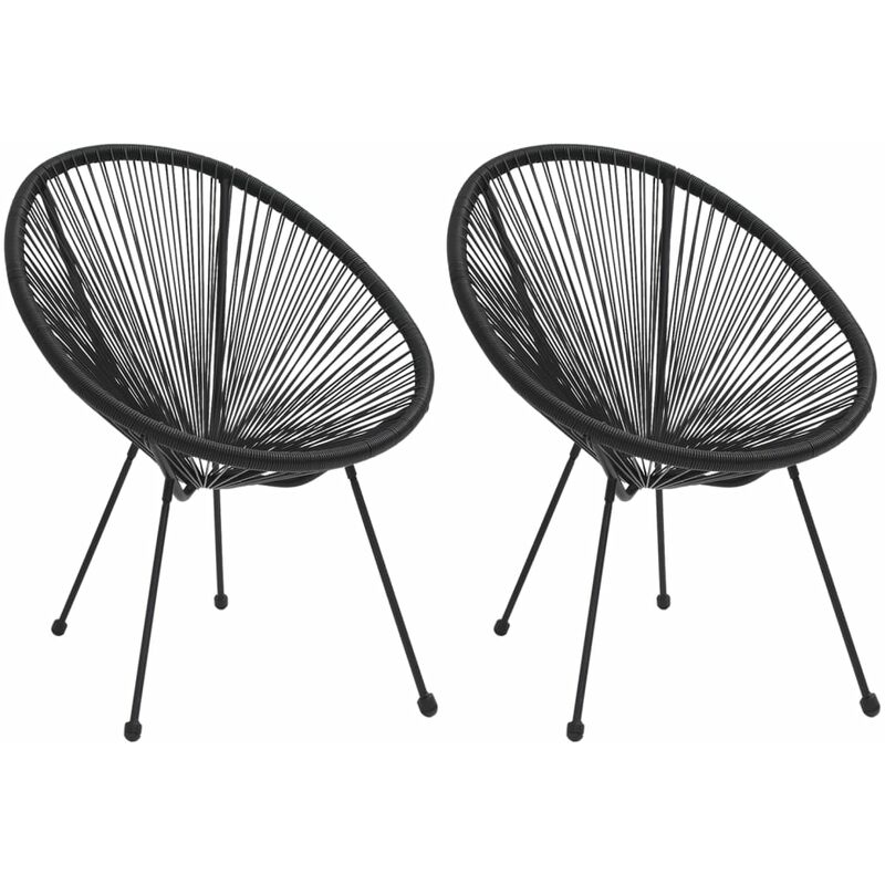 

Sillas de media luna de jardín 2 unidades ratán negro