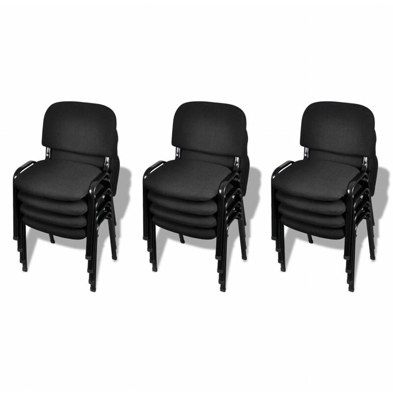 

Sillas de oficina apilables 12 piezas tela negra