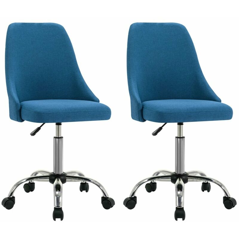 

Happyshopping - Sillas de oficina giratorias 2 unidades tela azul