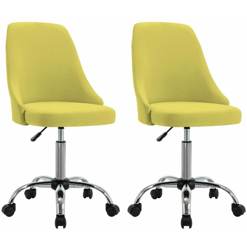 

Sillas de oficina giratorias 2 unidades tela gris amarillo