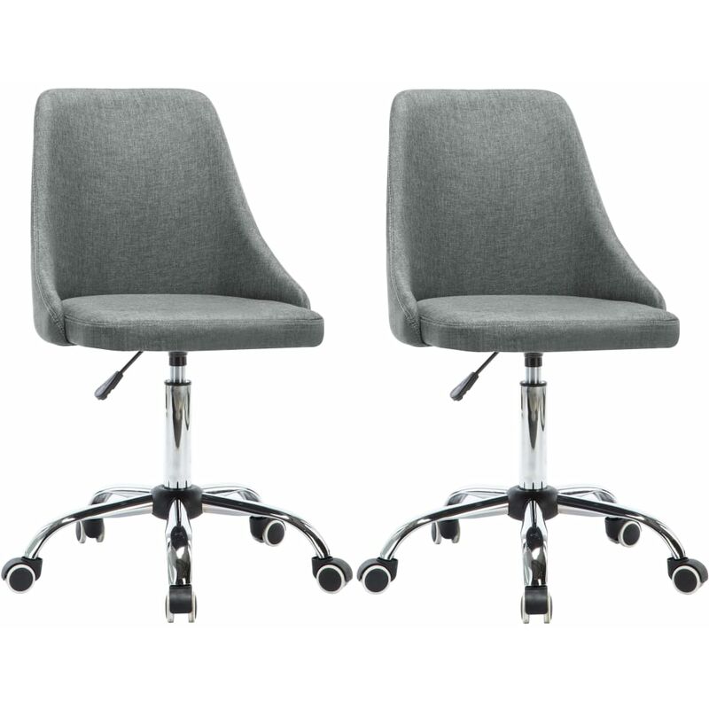 

Sillas de oficina giratorias 2 unidades tela gris claro - Gris