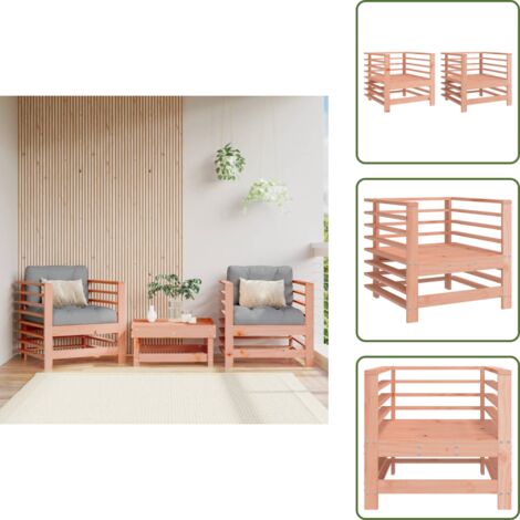 Sillas de patio - vidaXL Sillones de jardín 2 unidades madera maciza Douglas - Sillas de jardín con listones