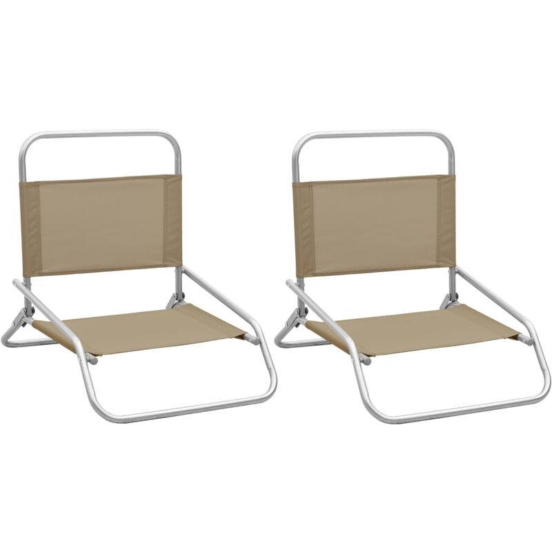 

Sillas de playa plegables 2 unidades tela gris taupe