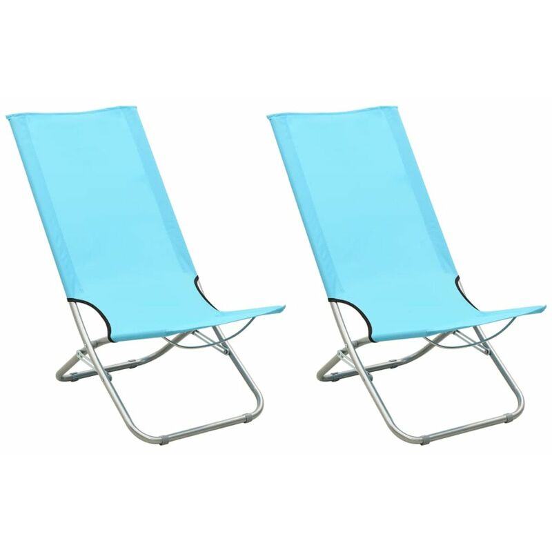 

Sillas de playa plegables 2 unidades tela turquesa