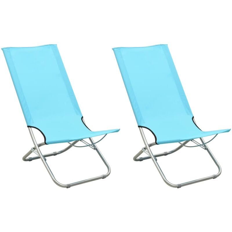 

Sillas de playa plegables 2 unidades tela turquesa - Turquesa
