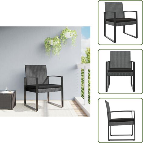 Sillas de terraza - vidaXL Sillas de comedor de jardín 2 uds PP aspecto ratán gris oscuro - Sillas de exterior