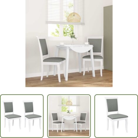 Sillas ergonómicas -  Sillas de comedor con cojines 2uds madera maciza blanco caucho