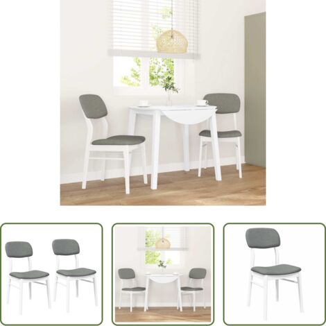 Sillas ergonómicas -  Sillas de comedor con cojines 2uds madera maciza blanco caucho