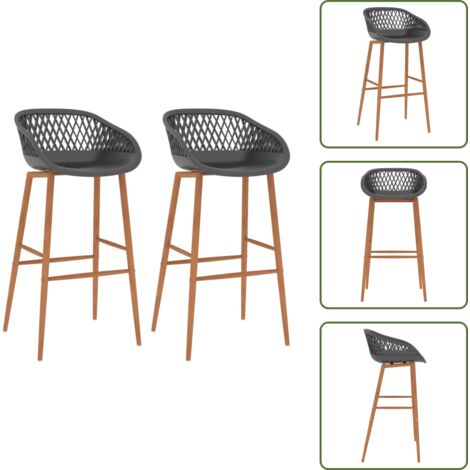 Sillas ergonómicas - vidaXL Taburetes de cocina 2 unidades gris - Asientos de bar