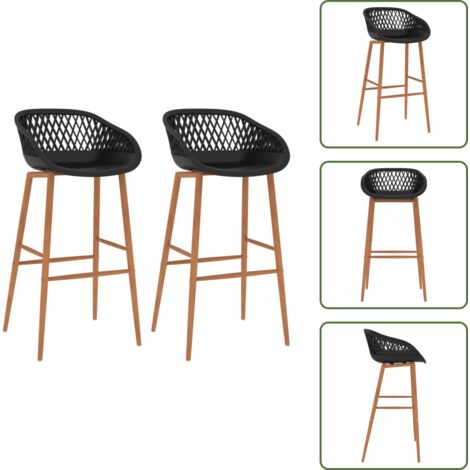 Sillas ergonómicas - vidaXL Taburetes de cocina 2 unidades negro - Asientos de bar