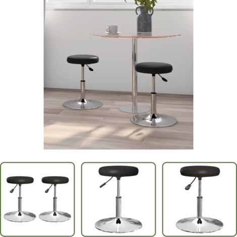 Sillas giratorias -  Sillas de comedor 2 unidades cuero sintético negro