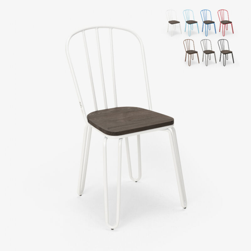 

Sillas industriales Tolix de acero para bar y cocina design Ferrum | Blanco