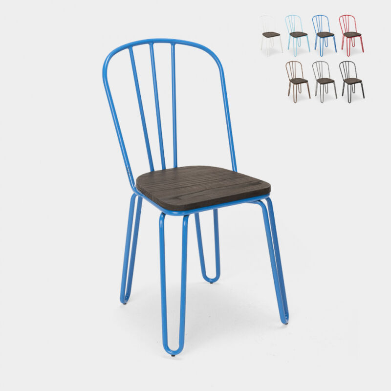 

Sillas industriales Tolix de acero para bar y cocina design Ferrum | Azul Marino