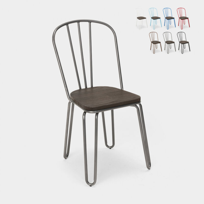 

Sillas industriales Tolix de acero para bar y cocina design Ferrum | Gris Oscuro