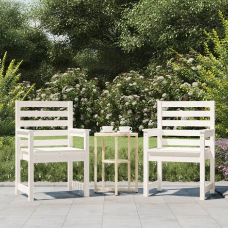 Sillas jardín 2 uds madera maciza pino blanco 60x48x91 cm vidaXL