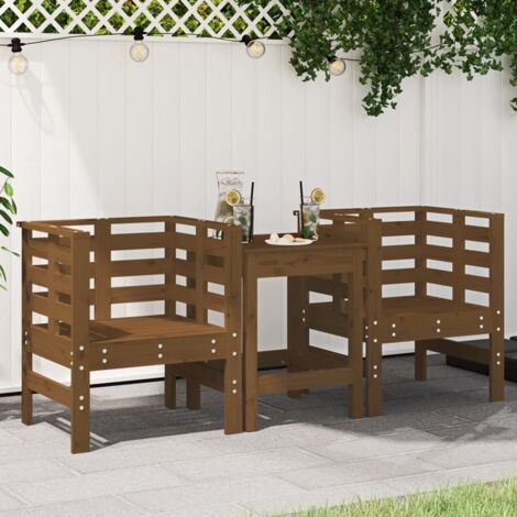 Sillas jardín 2 unidades madera pino marrón miel 61,5x53x71 cm vidaXL