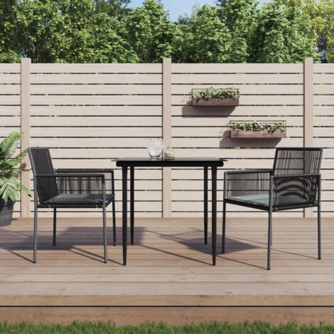Sillas jardín con cojines 2 uds ratán PE negro 54x60,5x83,5cm vidaXL