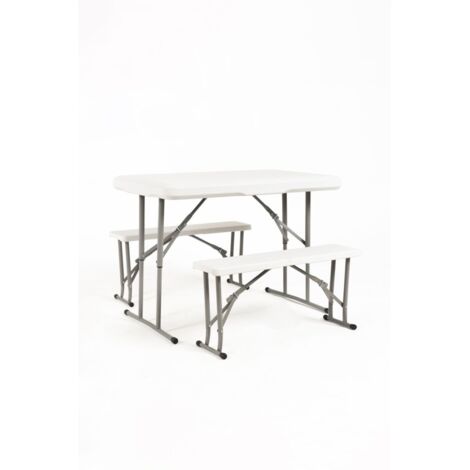 Sillas Jardín - Set Resin Mesa + Bancos