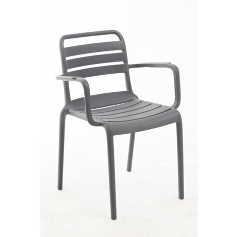 Sillas Jardín - Silla Belia con Brazos - Gris oscuro