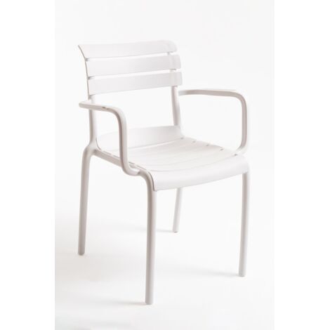 Sillas Jardín - Silla Lamix con Brazos - Blanco