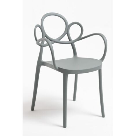 Sillas Jardín - Silla Sky con Reposabrazos - Gris oscuro