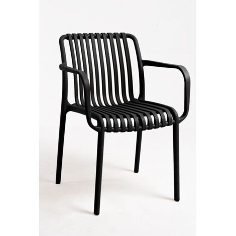 Sillas Jardín - Silla Somer con Reposabrazos - Negro