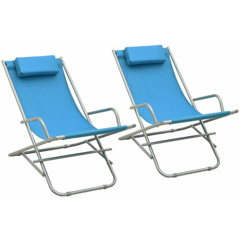 

Sillas mecedoras 2 unidades acero azul