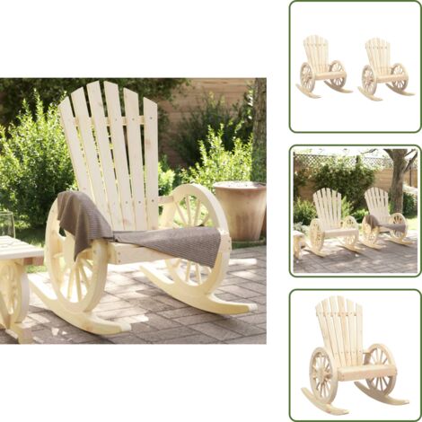 Sillas mecedoras Adirondack - vidaXL Sillas mecedoras Adirondack 2 uds madera maciza de abeto - Sillas de jardín de abeto