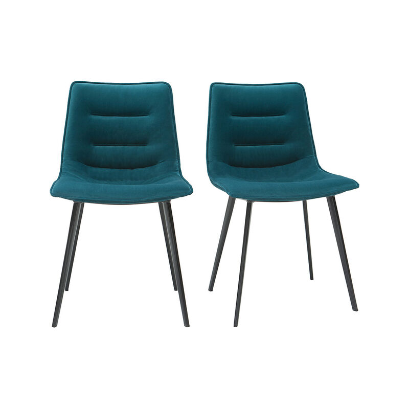 

Sillas modernas tejido efecto terciopelo azul petróleo (lote de 2) PARKER