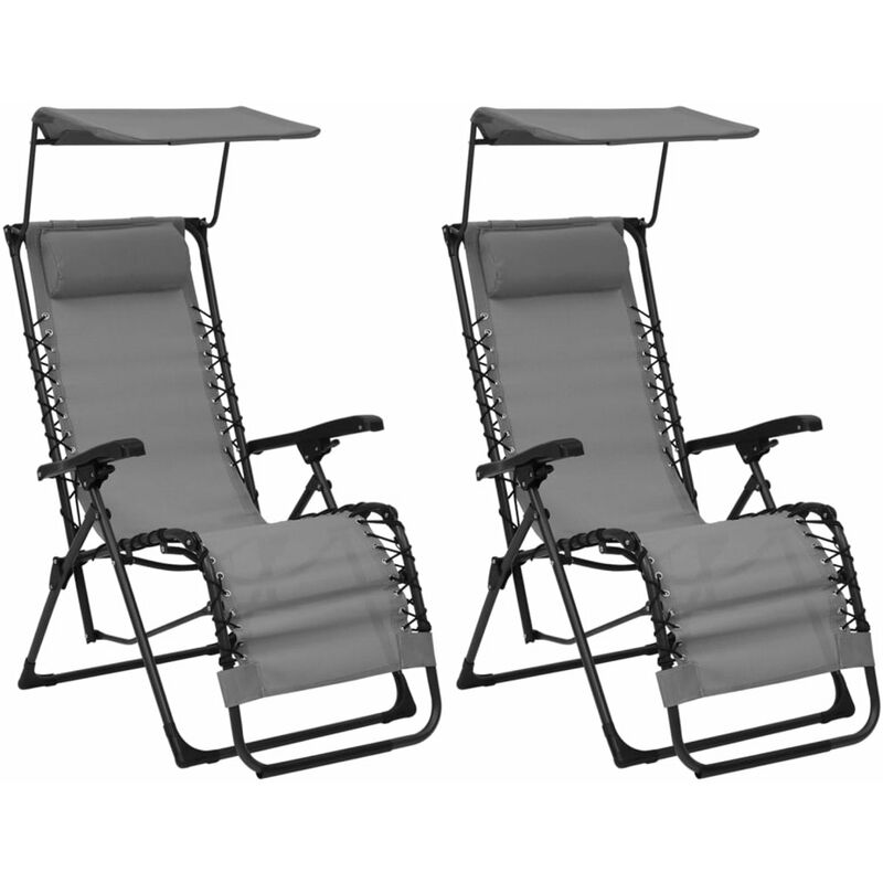 

Sillas plegables 2 unidades textilene gris