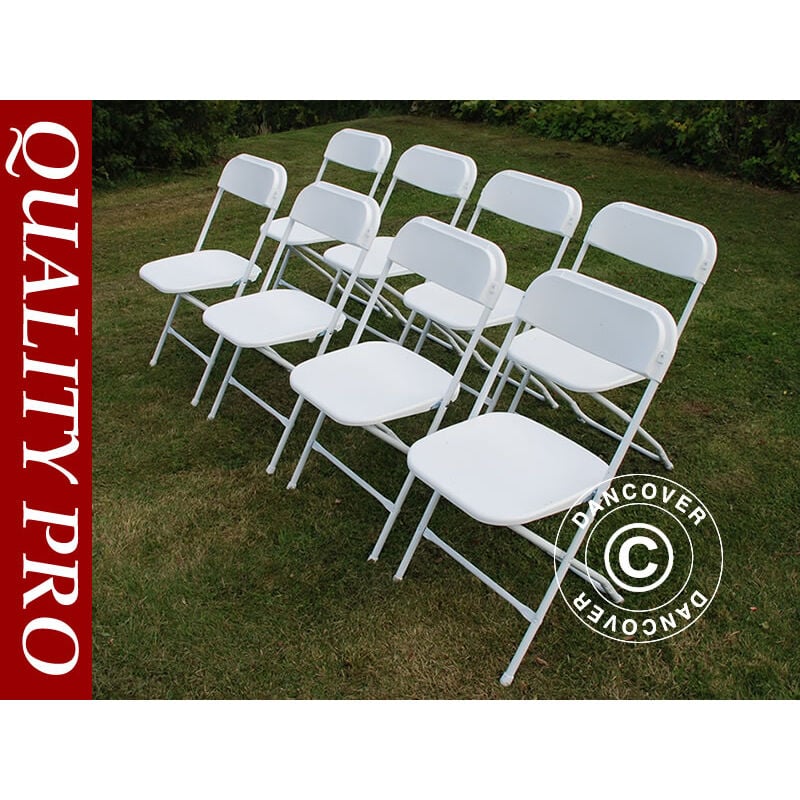 

Sillas plegables 44x44x80cm, Blancas, 8 uds.