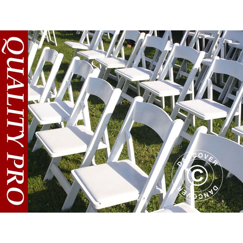 

Sillas plegables 44x46x77cm, Blancas, 8 uds.