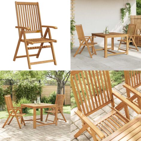 Sillas plegables de jardín 2 uds madera maciza acacia marrón - Sillas plegables - Comedor de jardín