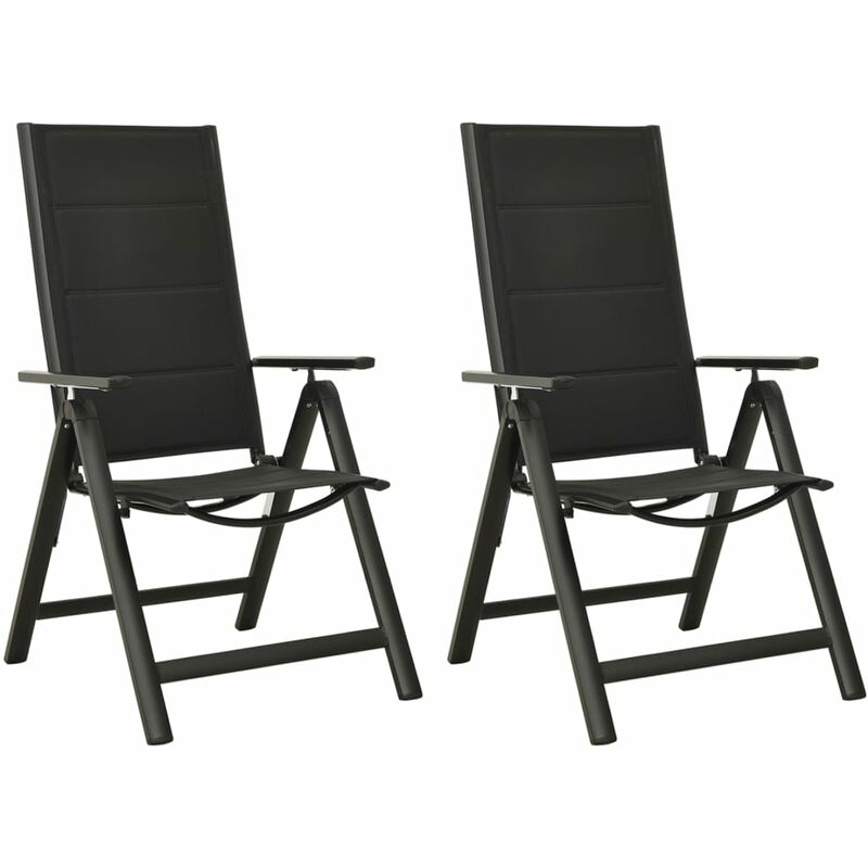 

Sillas plegables de jardín 2 uds textileno aluminio negro