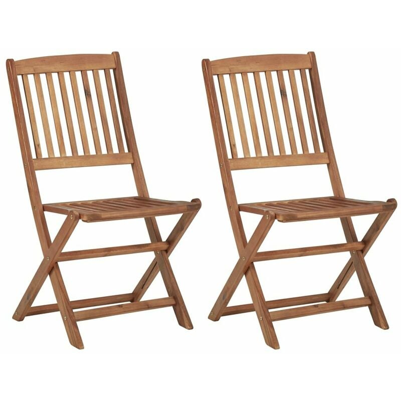 

Sillas plegables de jardin 2 unidades madera maciza de acacia