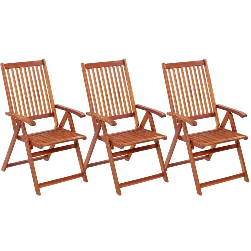 

Sillas plegables de jardín 3 unidades madera de acacia maciza