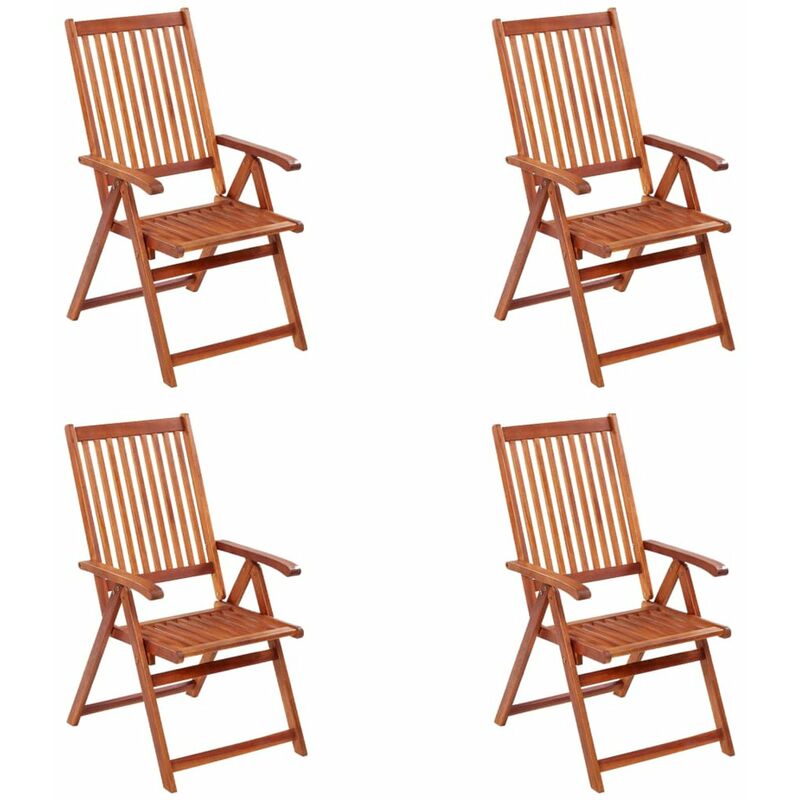 

Sillas plegables de jardin 4 unidades madera de acacia maciza