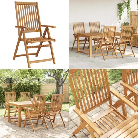Sillas plegables de jardín 4 unidades madera de acacia maciza - Sillas plegables - Sillas de comedor
