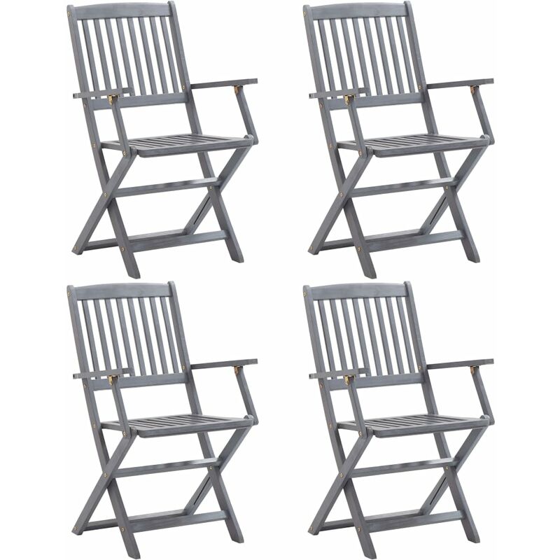 

Sillas plegables de jardín 4 unidades madera maciza de acacia