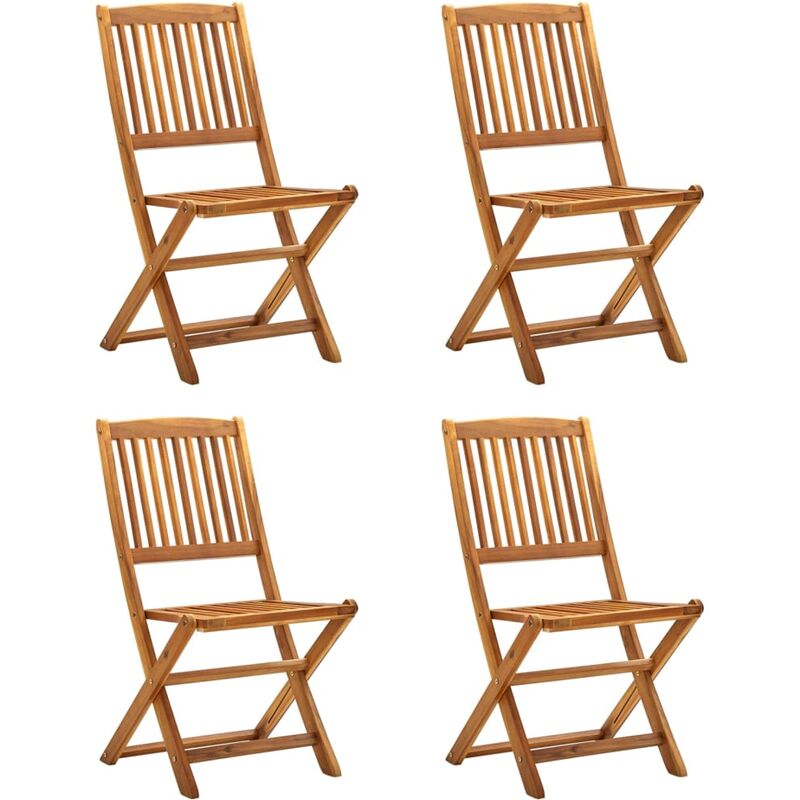 

Sillas plegables de jardín 4 unidades madera maciza de acacia - Marrón