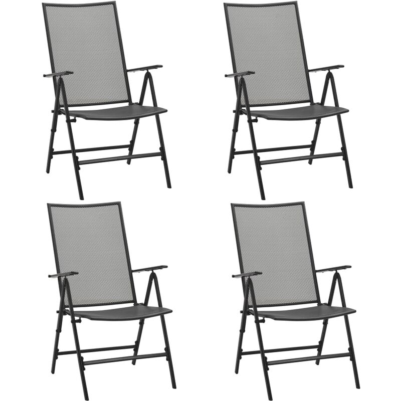 

Sillas plegables de malla de acero 4 unidades gris antracita
