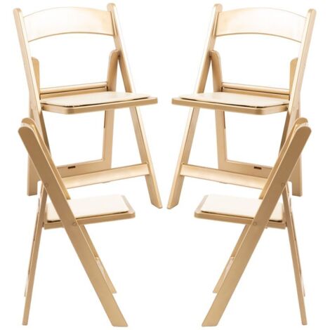 Sillas Plegables - Pack 4 Sillas Gala Plegable con Cojín efecto Golden