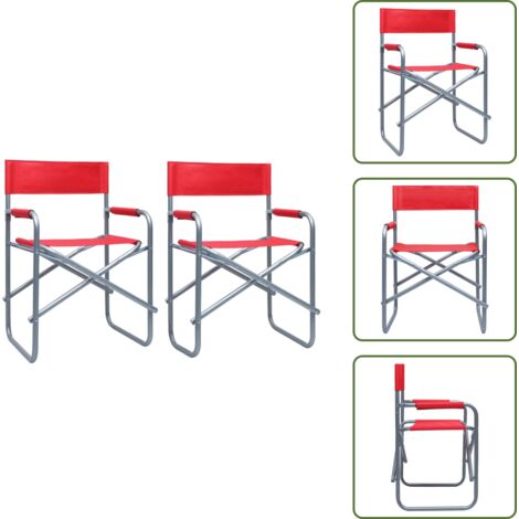 Sillas plegables - vidaXL Sillas de director 2 unidades acero rojo - Sillas de deportes