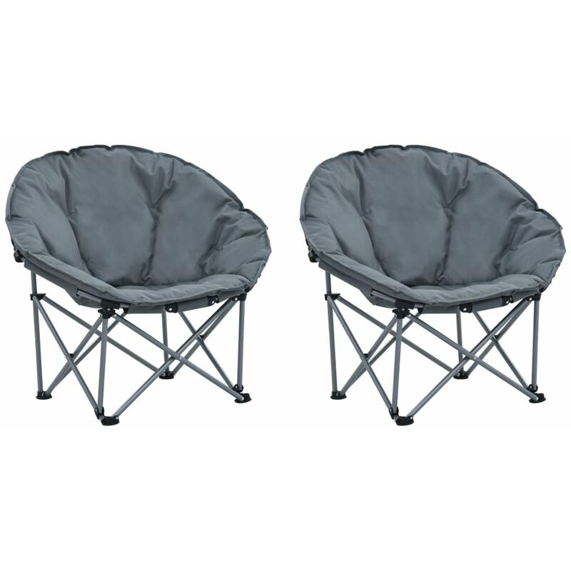 

Happyshopping - Sillas redondas plegables 2 unidades gris